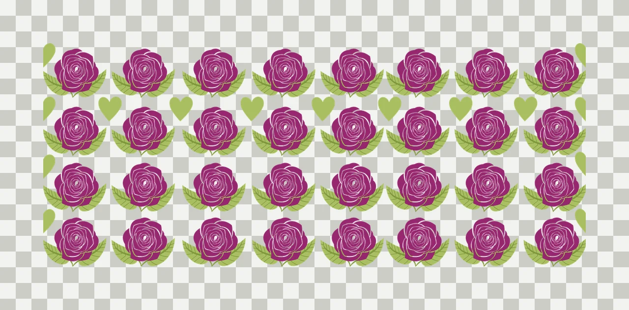 Can Glass Wrap Rose And Heart Pattern Border flower black white transparency and detail preview thumbnail