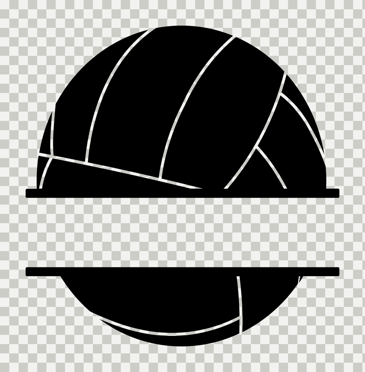 Keychain Split Volleyball Sphere Icon horizontal bars minimalist transparency and detail preview thumbnail