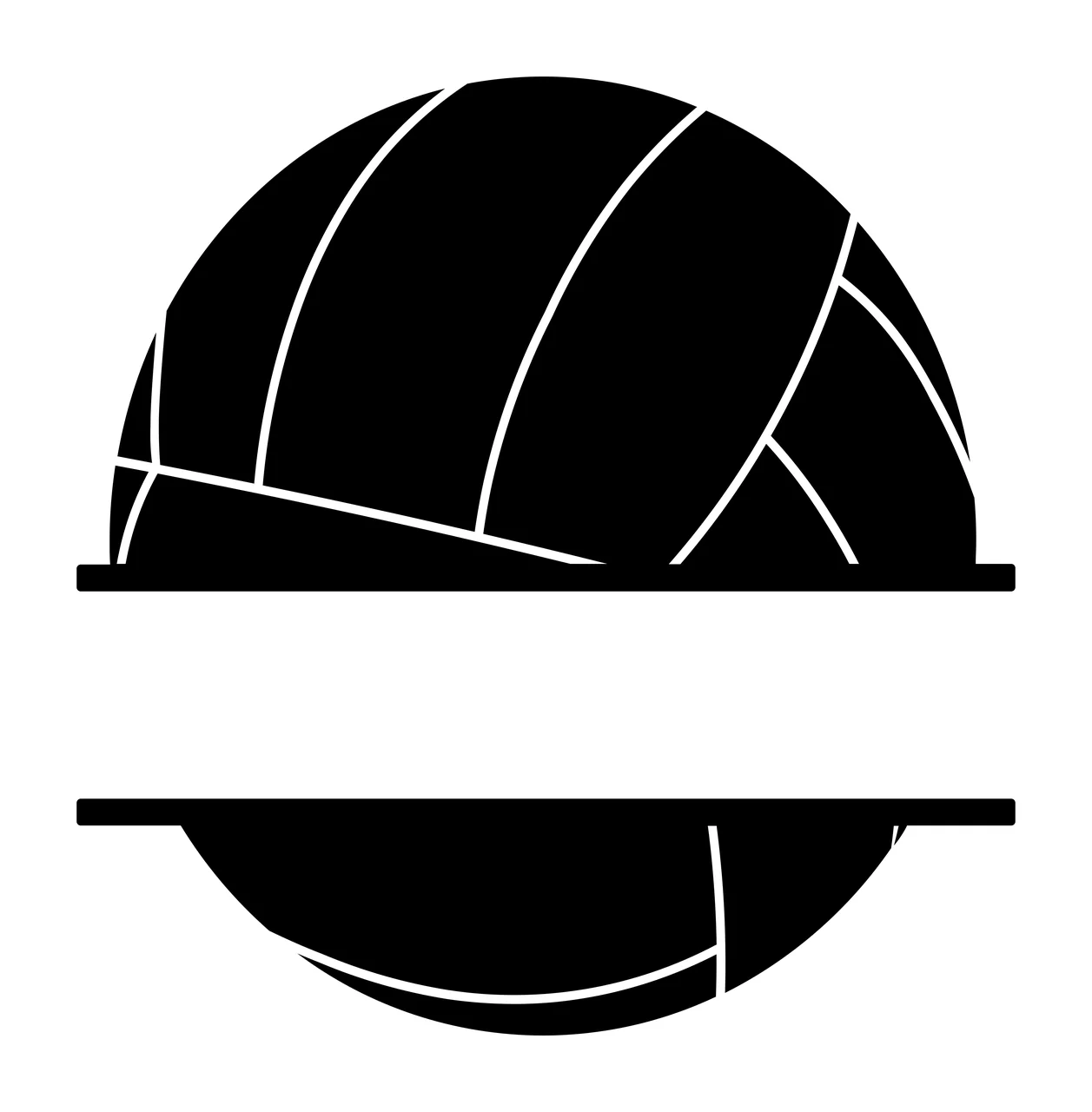 Keychain Split Volleyball Sphere Icon horizontal bars minimalist