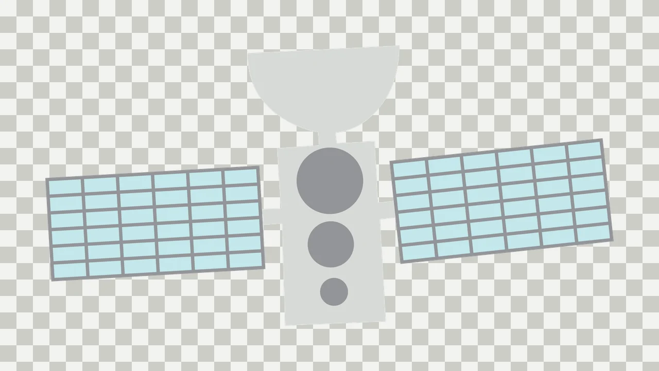 Space Simple Satellite Silhouette With A Circular Antenna floating transparency and detail preview thumbnail