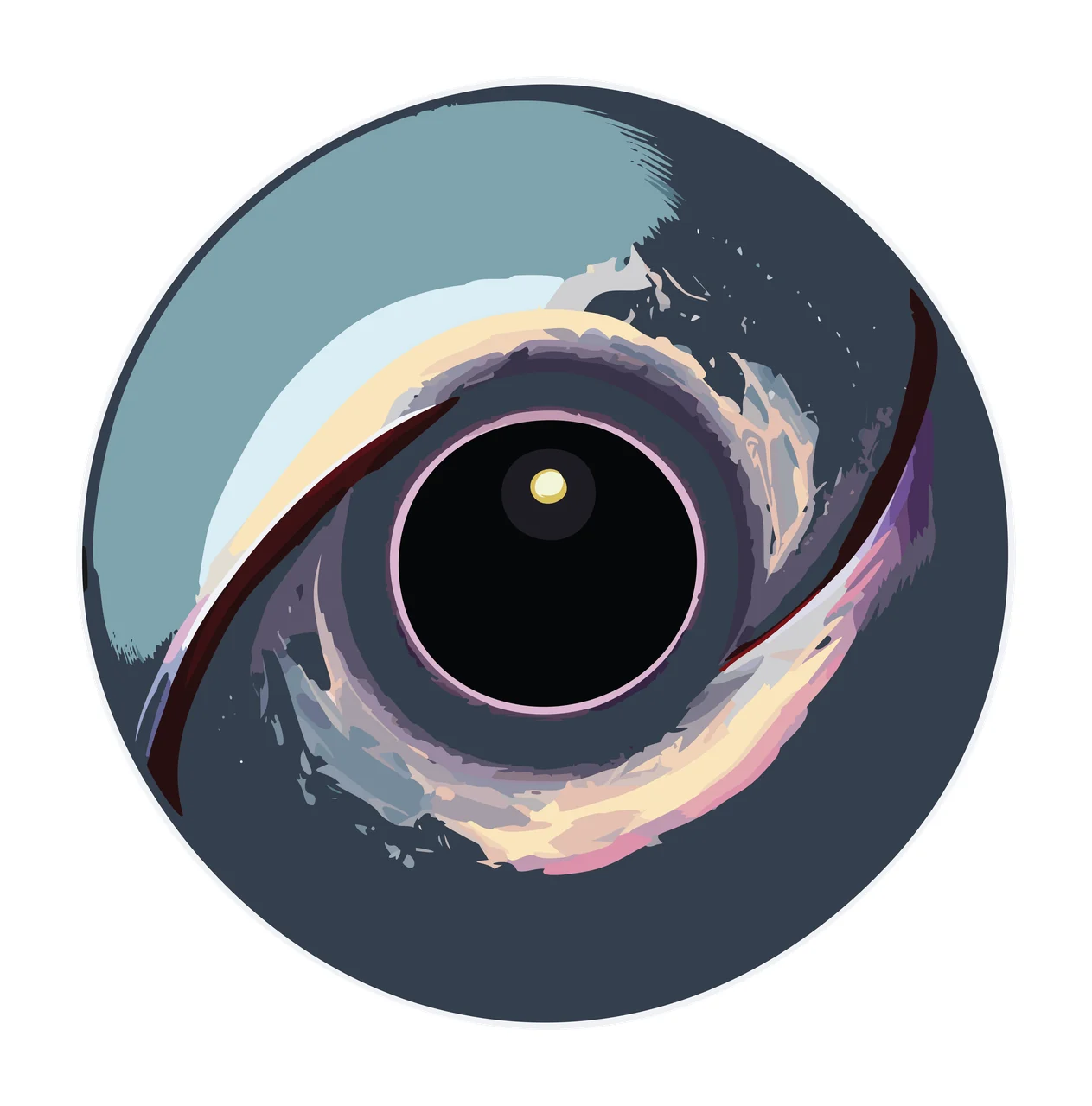 Solid Black Circle Graphic Shape existing minimalist white