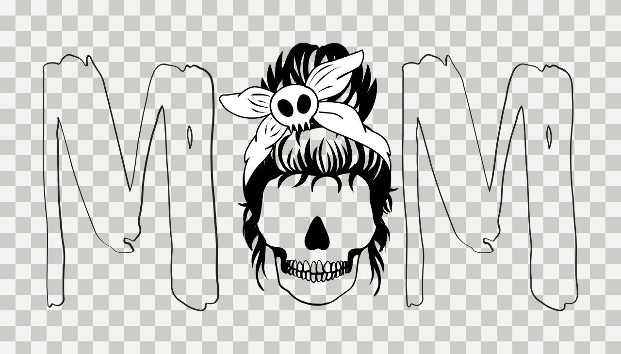 Keychain Lettering With Skull Hair Bun decorated letters headband transparency and detail preview thumbnail