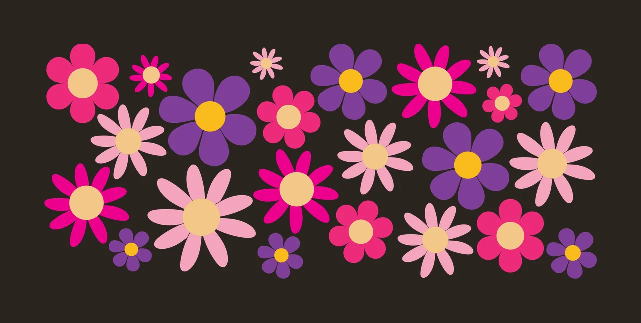 Can Glass Wrap Assorted Flower Shapes Silhouette Collection flowers contrast preview thumbnail