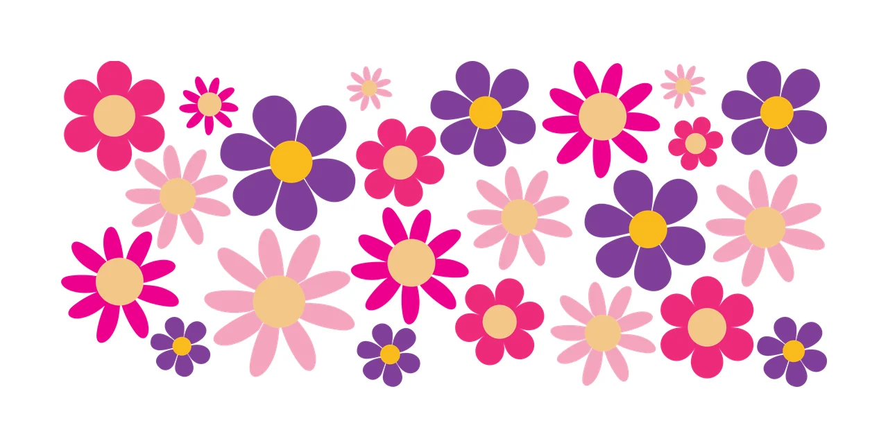 Can Glass Wrap Assorted Flower Shapes Silhouette Collection flowers