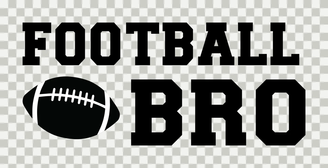Football Bro Text Reading Beside A Small Black and white typography transparency and detail preview thumbnail