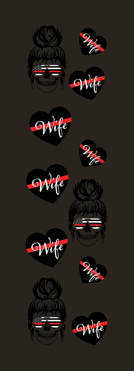 Skull And Heart Shapes Line Pattern vertical layout glasses contrast preview thumbnail