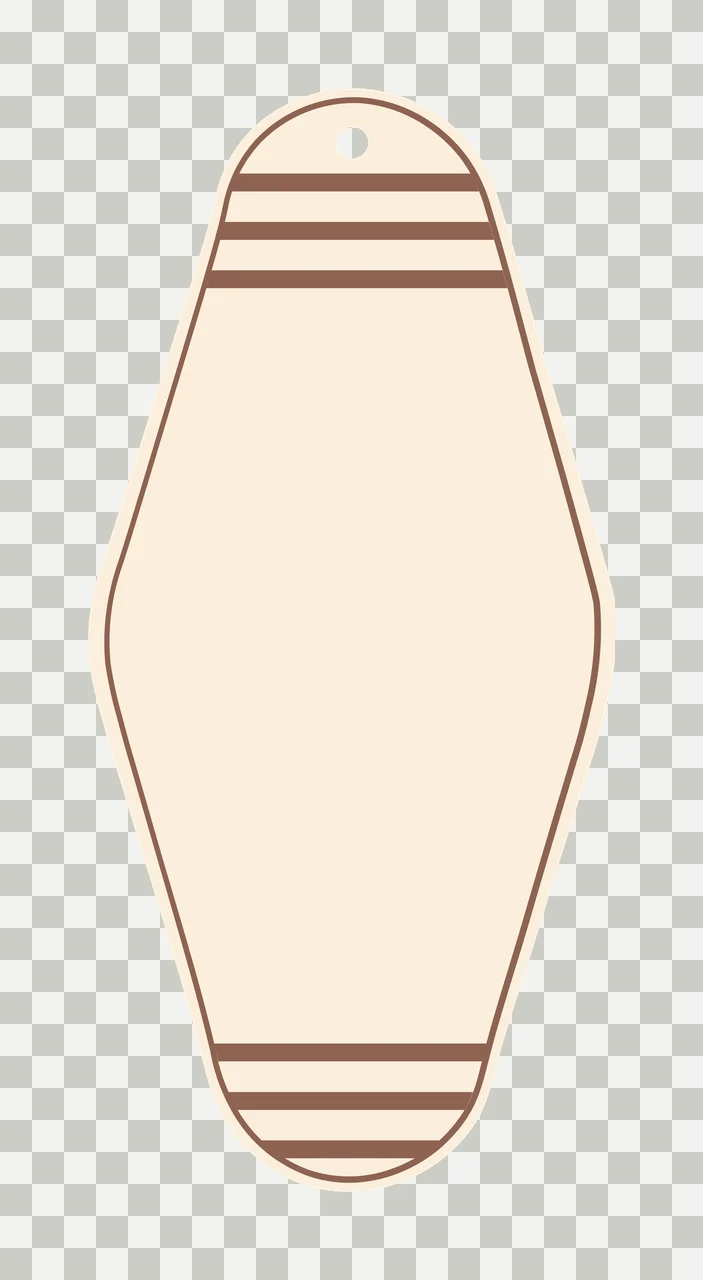 Classic Motel Keychain Black Elongated Tag Shape hanging hole transparency and detail preview thumbnail
