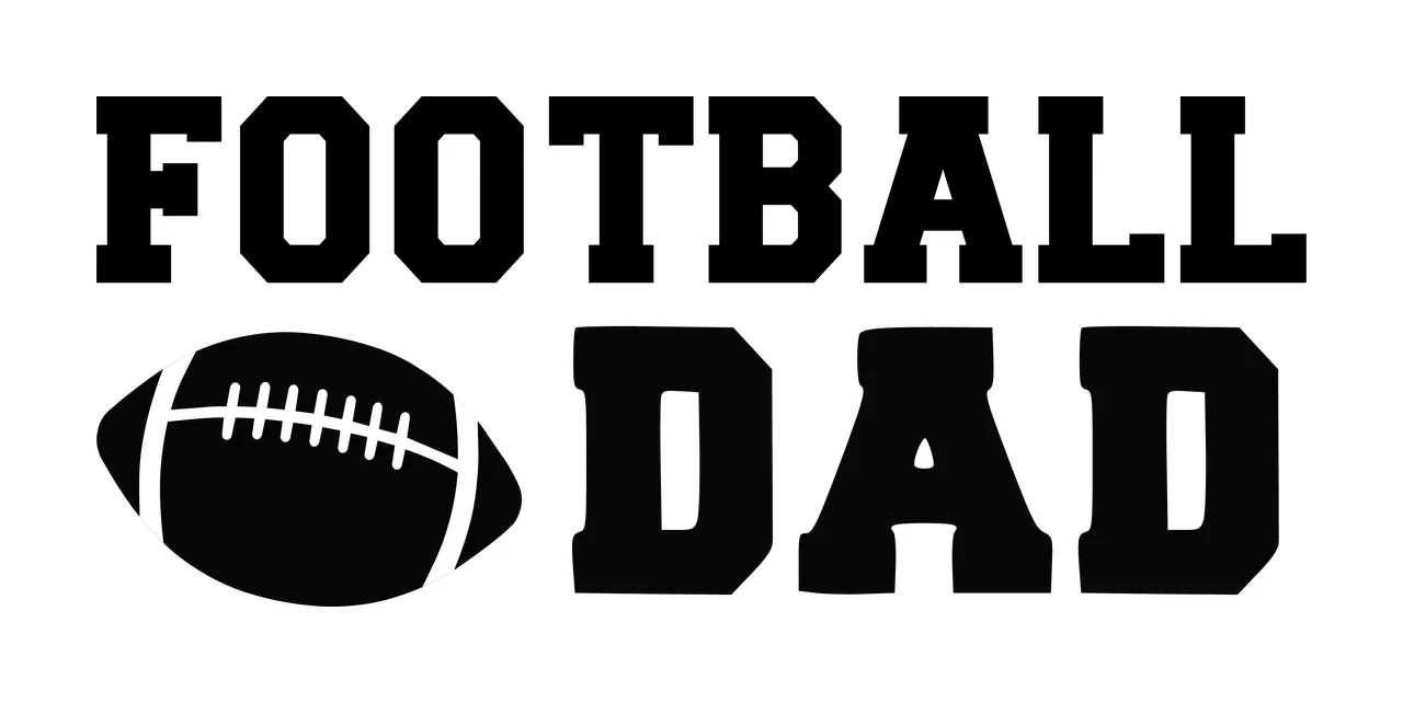 Football Dad Black Text Graphic With Simple Oval typography