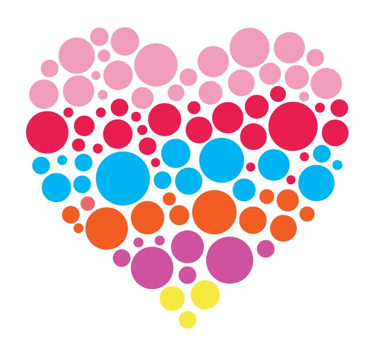 Heart Shape Filled With Black Circles dots white pattern love