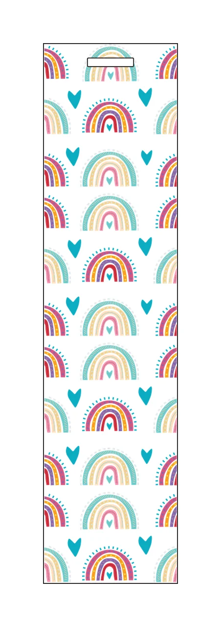 Rainbows And Hearts Vertical Border Pattern arranged line art