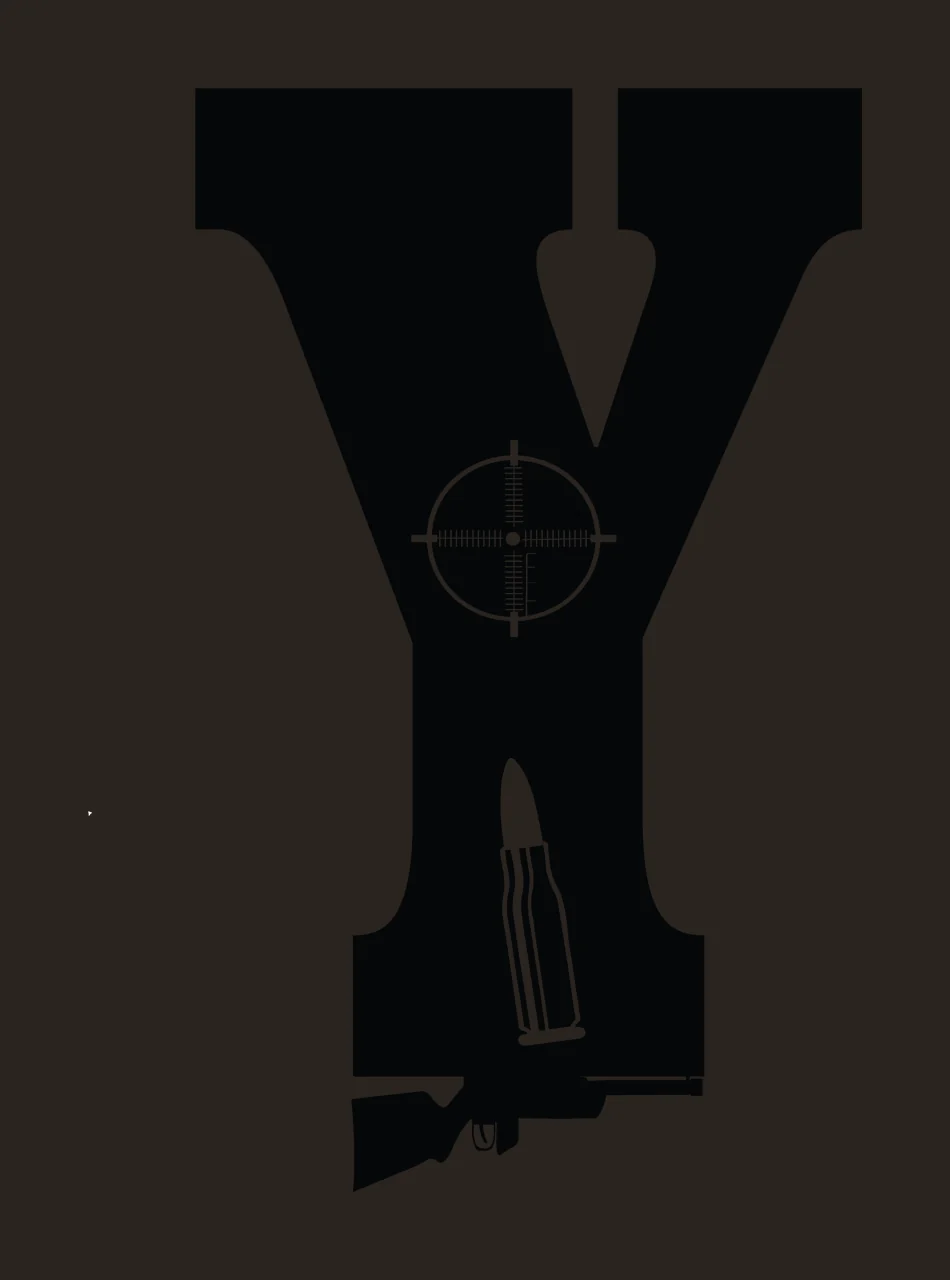 Gun Alphabet Character 16 scalable logo design icon contrast preview thumbnail