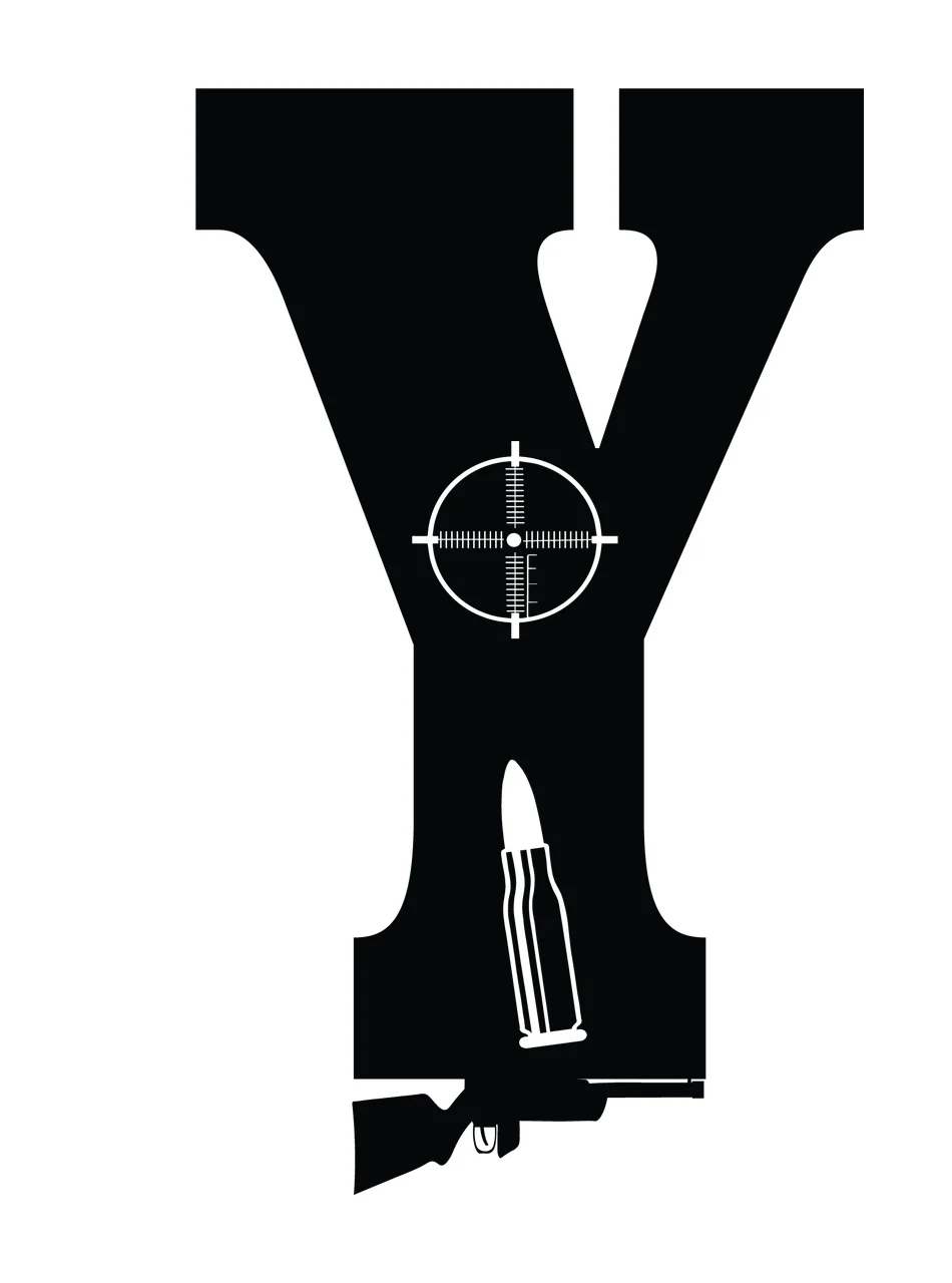 Gun Alphabet Character 16 scalable logo design icon