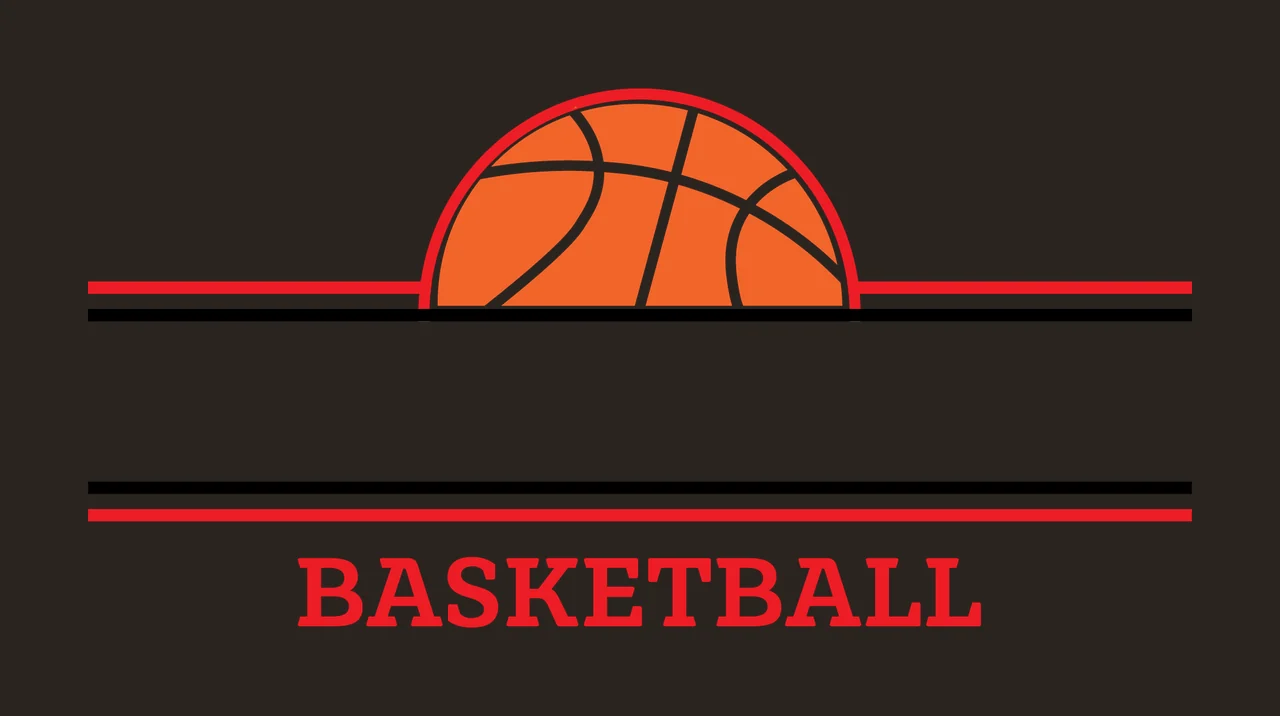 Basketball Minimalist Graphic With Horizontal Name Label Lines black contrast preview thumbnail