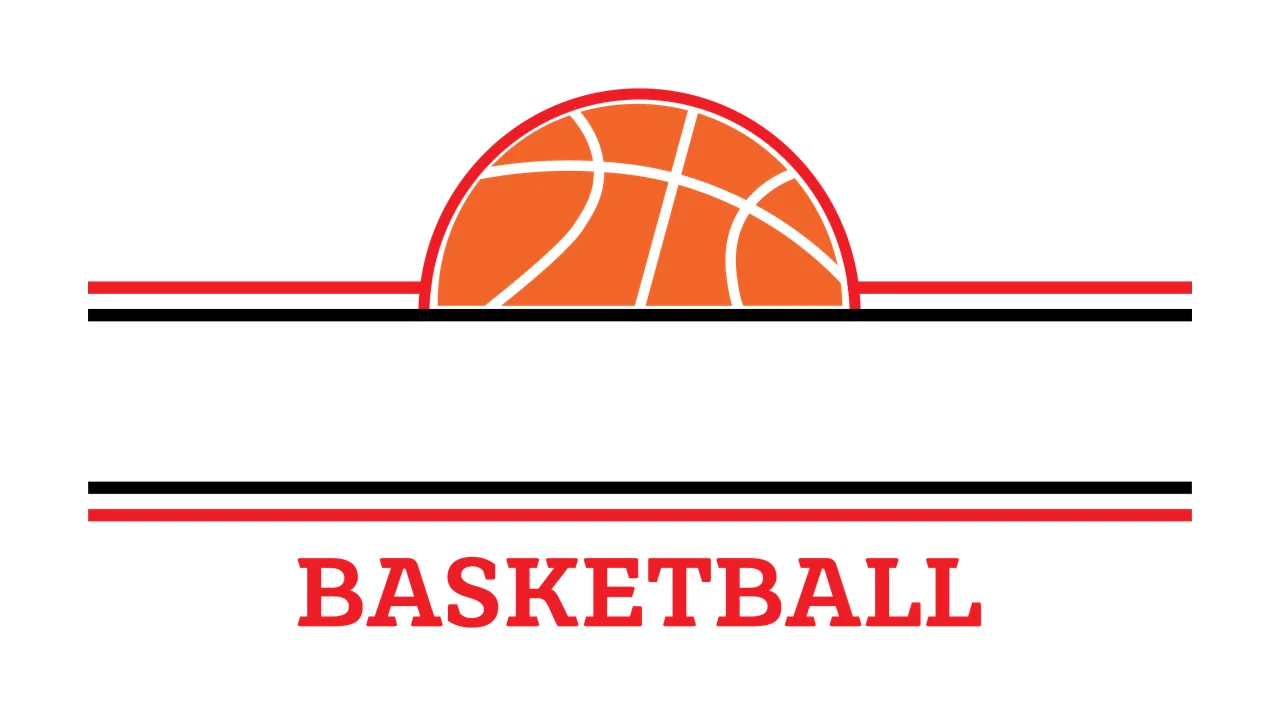 Basketball Minimalist Graphic With Horizontal Name Label Lines black
