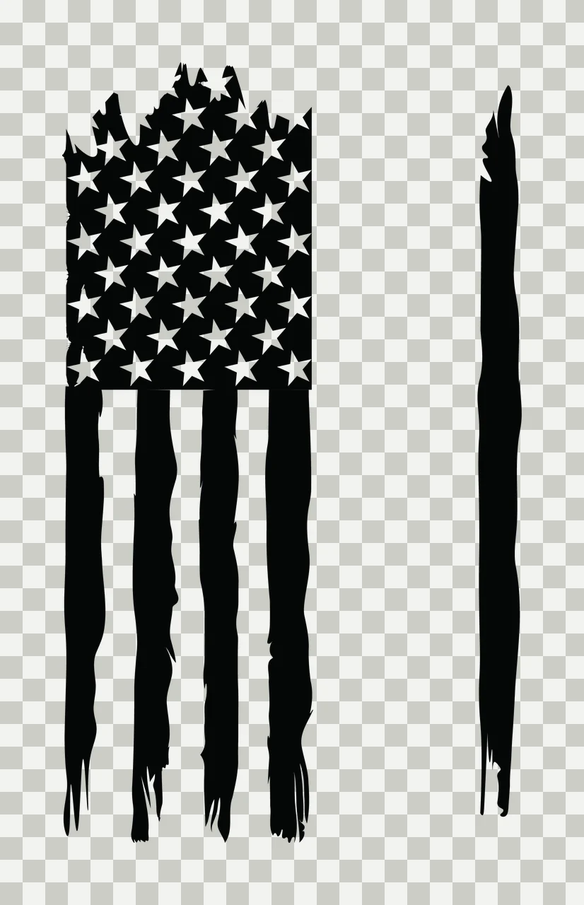 Flag Vertical Distressed Graphic With Stars And Separate stripes transparency and detail preview thumbnail