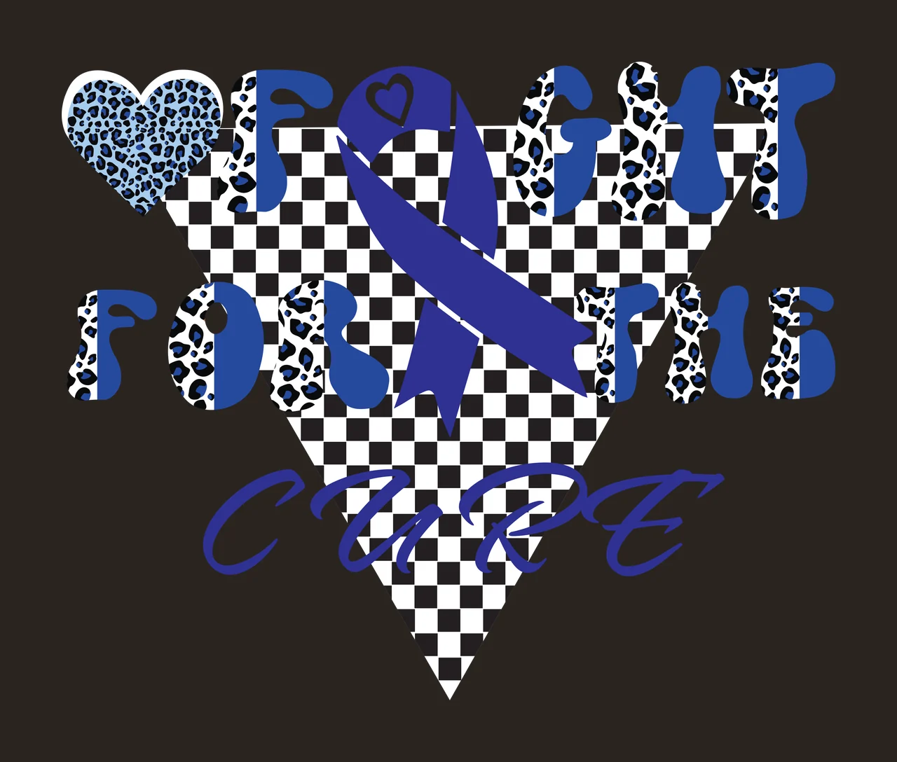 Fight For The Cure Triangular Design overlaying triangle heart contrast preview thumbnail