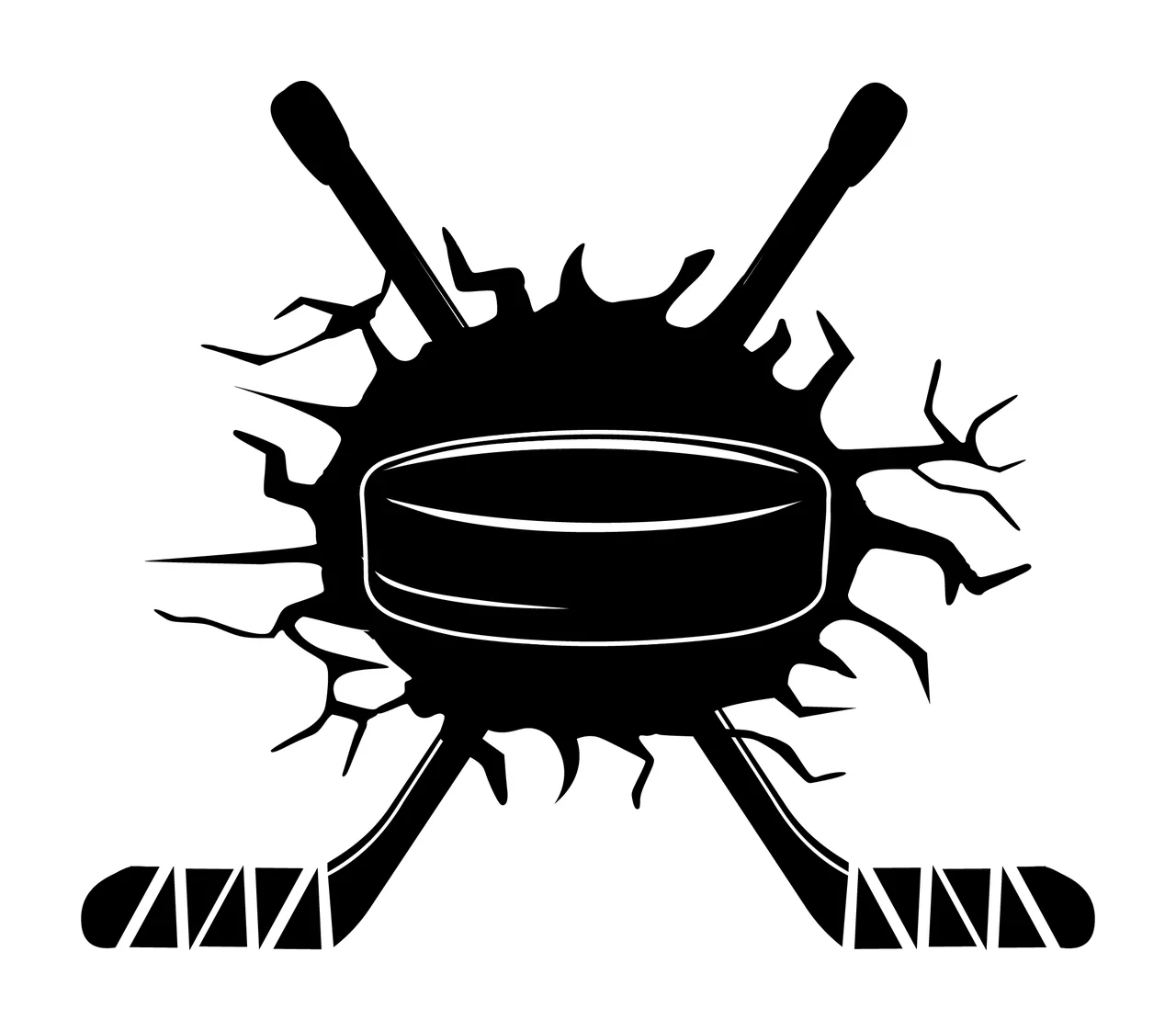 Hockey Puck Impact With Monochrome And Sports