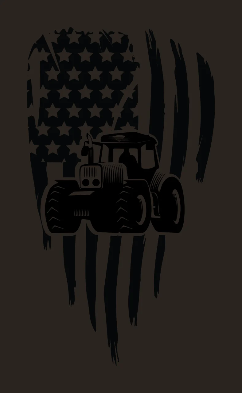 Tractor Flag Over American Silhouette stars stripes wheels contrast preview thumbnail