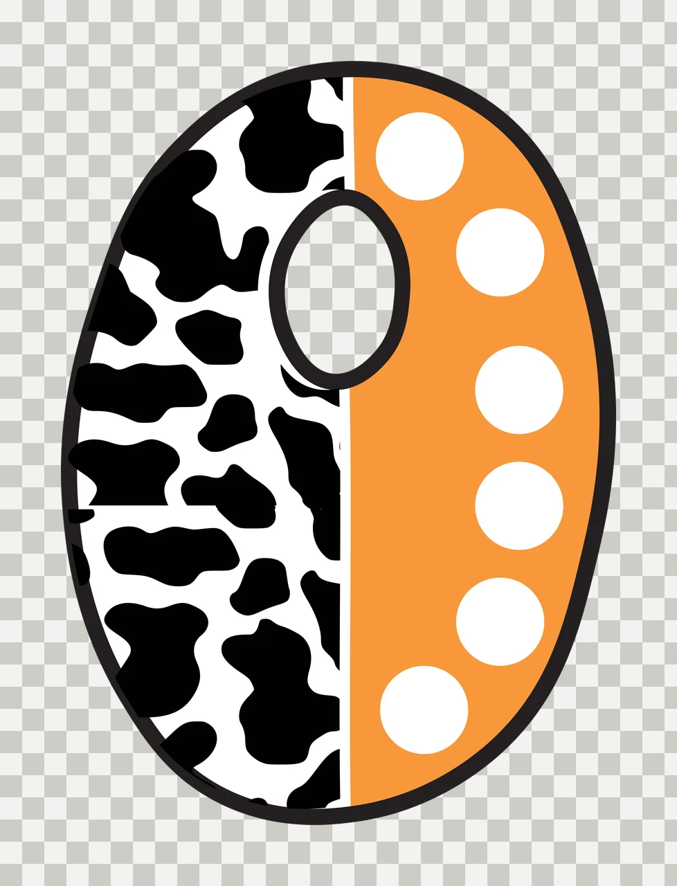 Half Cow Bright Font Dalmatian Race Doodle Leopard Character 07 racing transparency and detail preview thumbnail