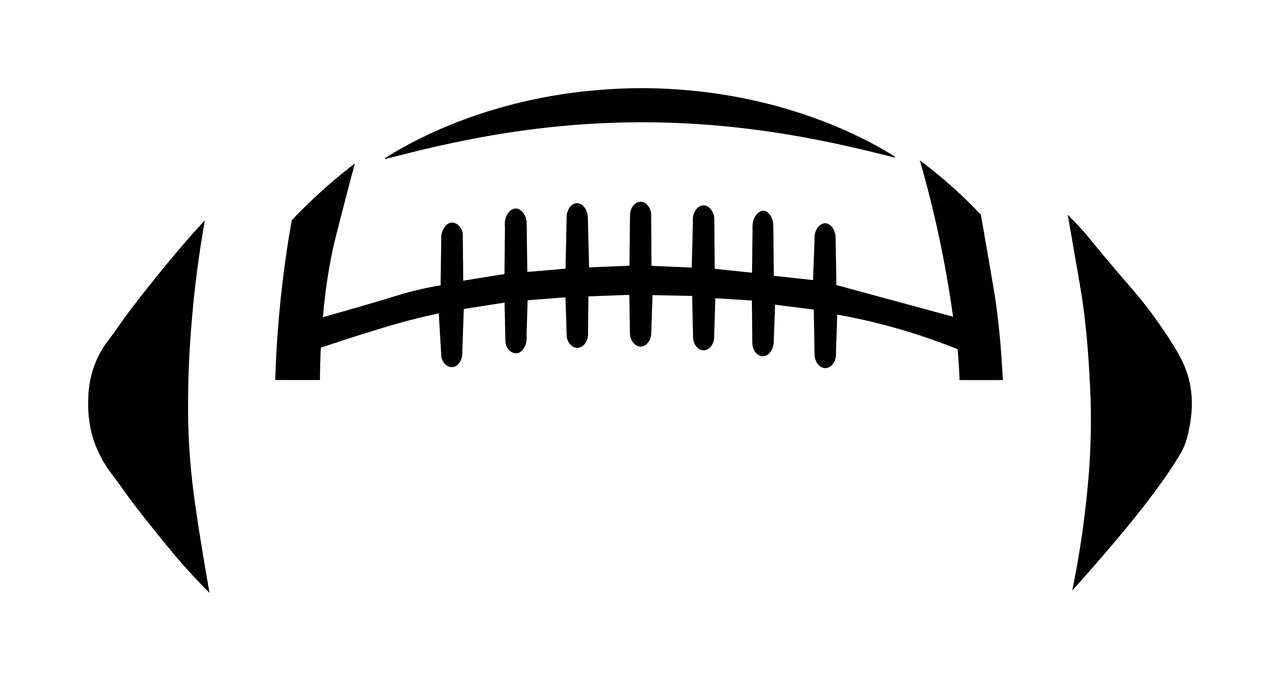 Oval Sports Ball Graphic Design football centered laces bold