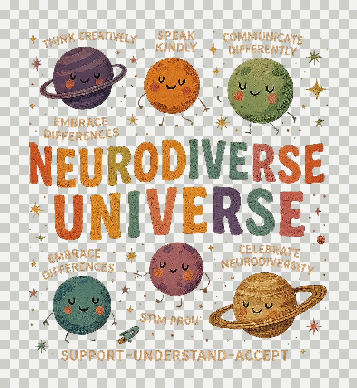 Neurodiverse Universe Special Education Teacher Design transparency and detail preview thumbnail