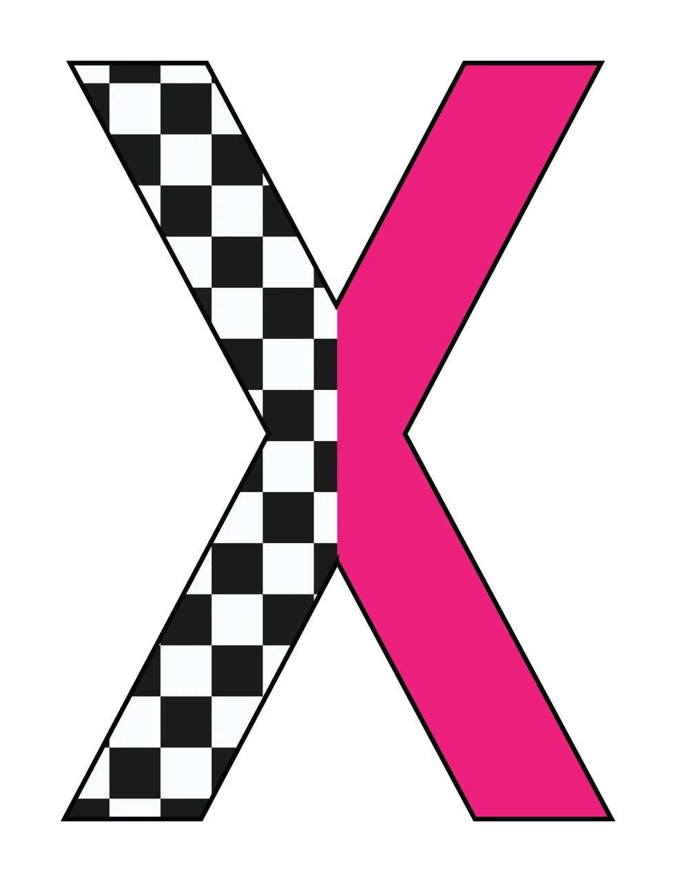 Can Glass Wrap X Letter Split Design