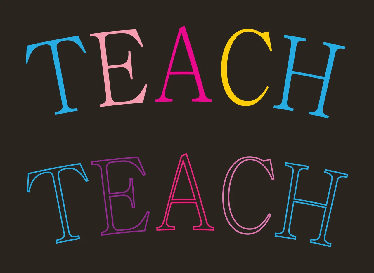Teach Two Lines Of Black Text Displaying stacked minimalist graphic contrast preview thumbnail