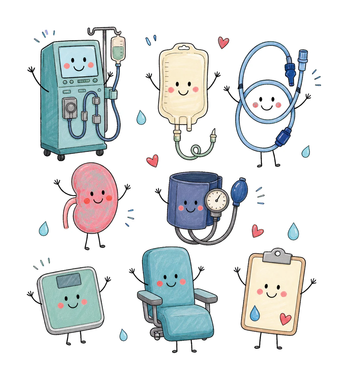 Dialysis Nurse Doodle Crew Cute Kidney Variation A