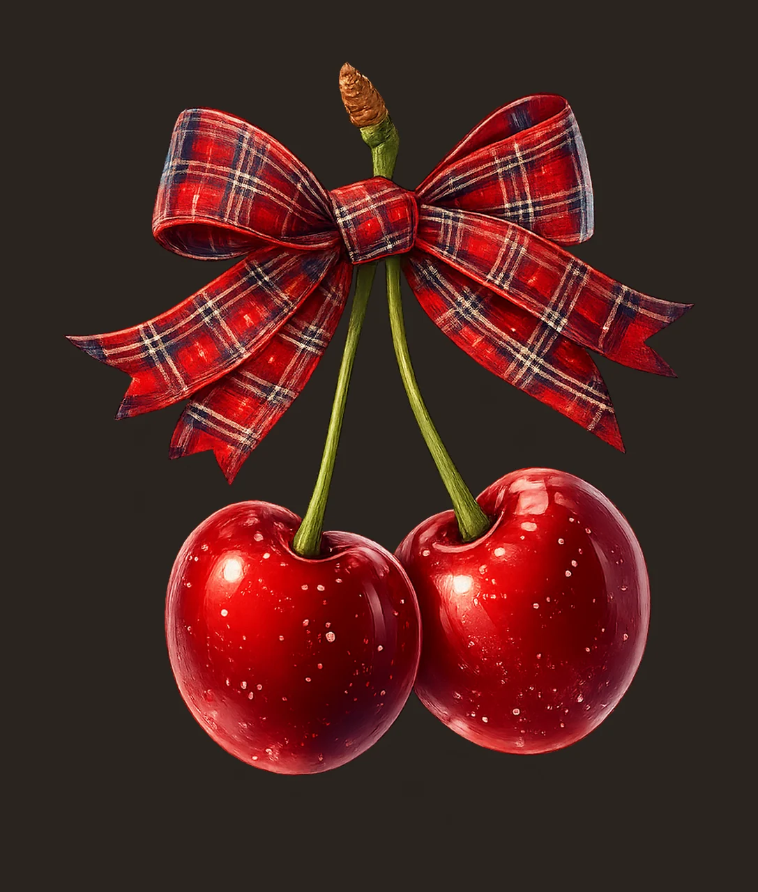 Cherry Cherries with Bow Cute Coquette Design Cherry contrast preview thumbnail
