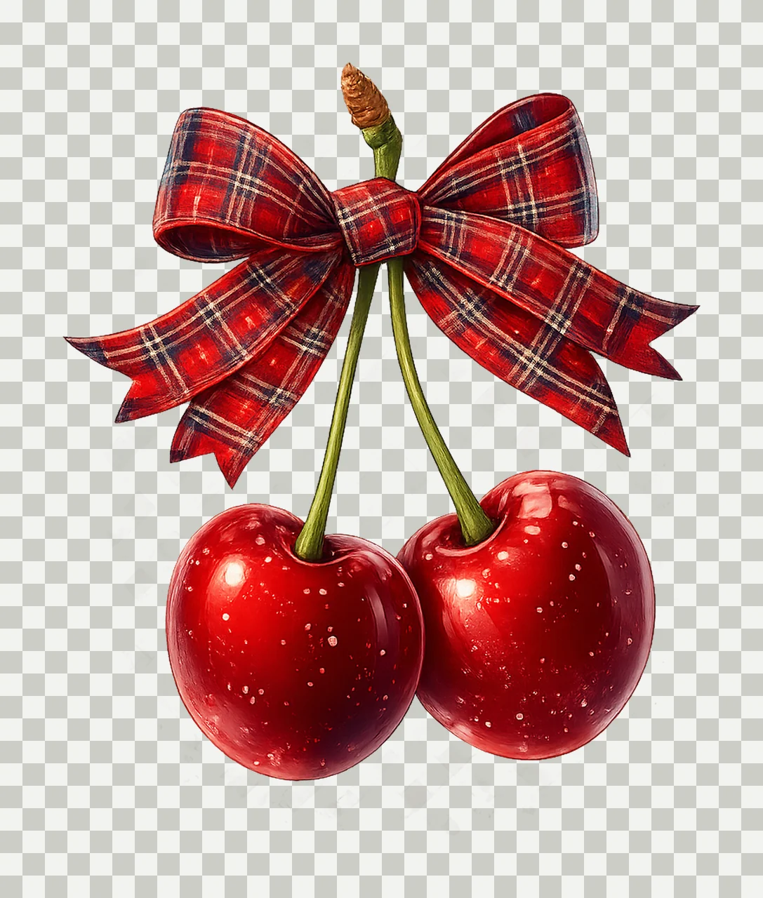 Cherry Cherries with Bow Cute Coquette Design Cherry transparency and detail preview thumbnail