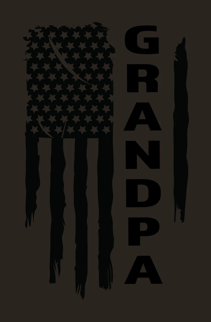 Grandpa Flag Distressed Silhouette Text black white typography contrast preview thumbnail