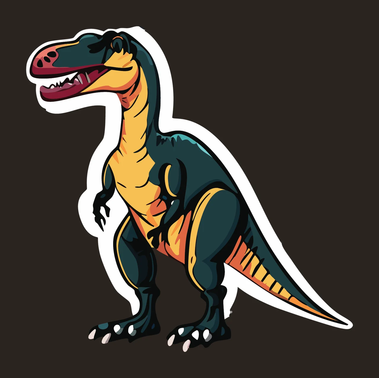 Dinosaur Black Silhouette Of Large standing outline white reptile contrast preview thumbnail