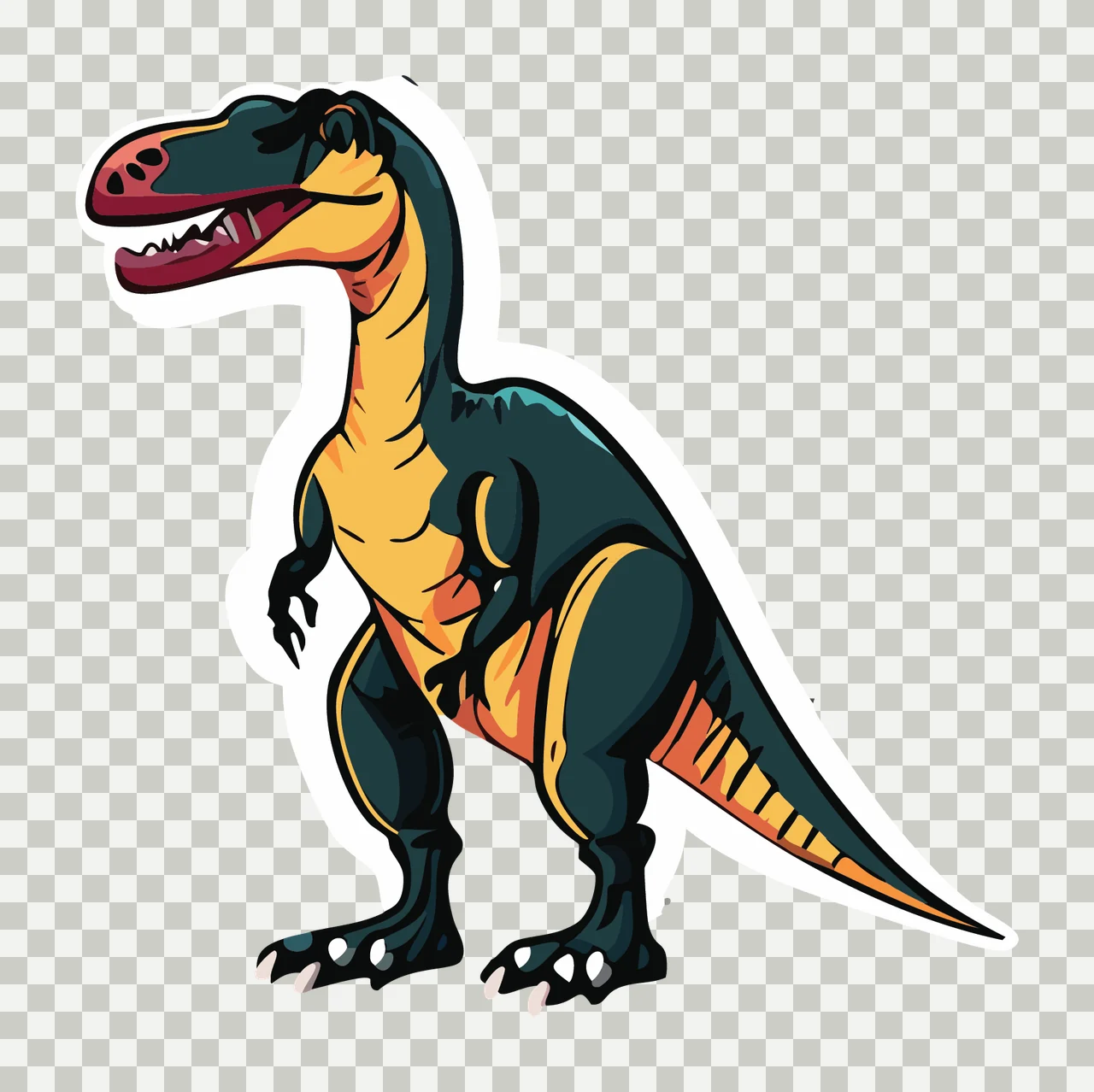 Dinosaur Black Silhouette Of Large standing outline white reptile transparency and detail preview thumbnail