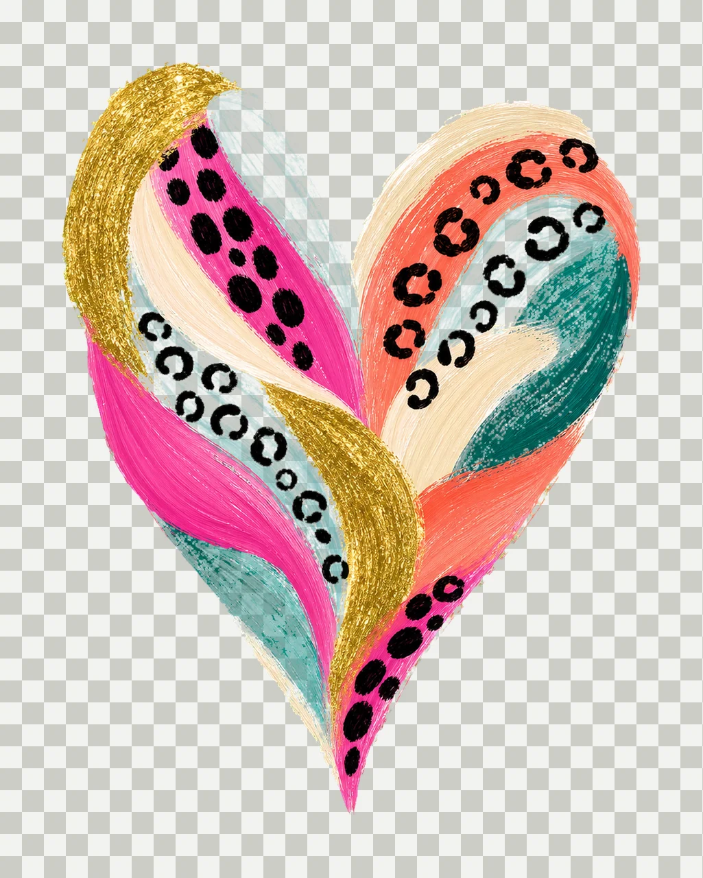 Leopard Heart Boho Brush Stroke sublimation Variation B transparency and detail preview thumbnail