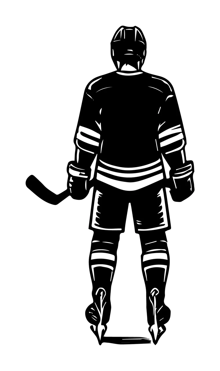 Hockey Player Standing With Helmet And Jersey