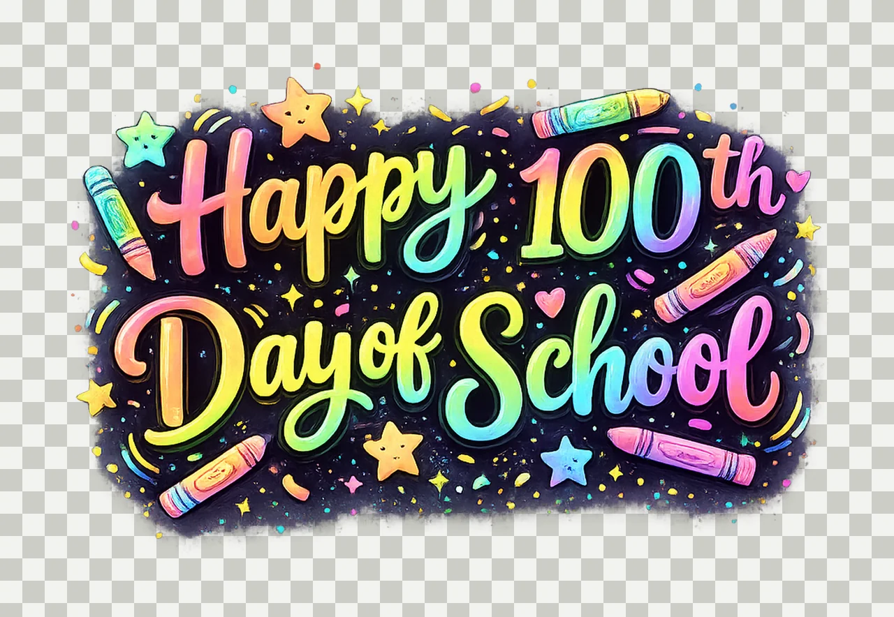 Happy 100 Days of School Teacher Student Kids Digital Design transparency and detail preview thumbnail