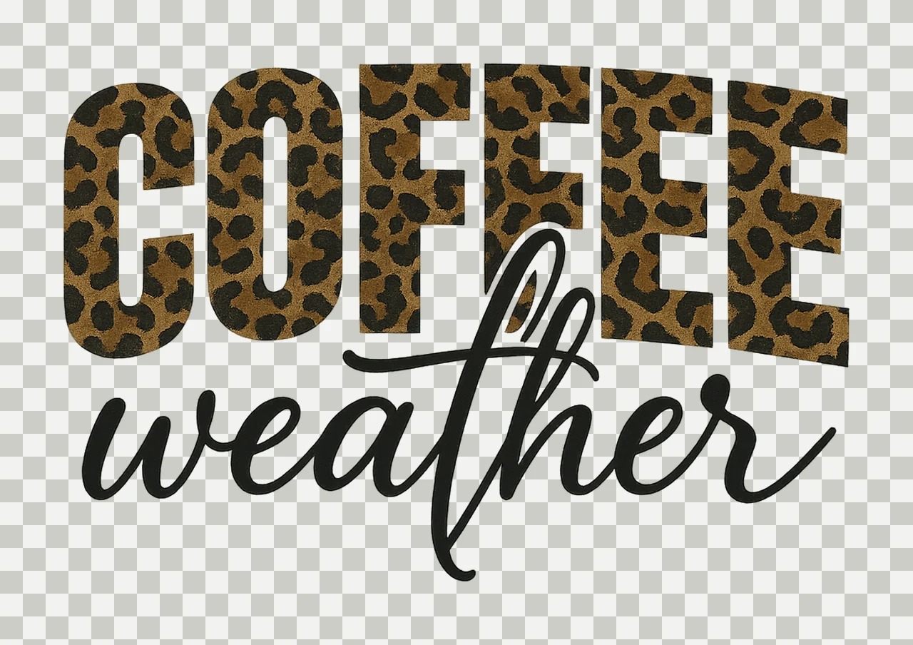 Coffee Weather Leopard Trendy Fall Sublimation Fall Vibes transparency and detail preview thumbnail