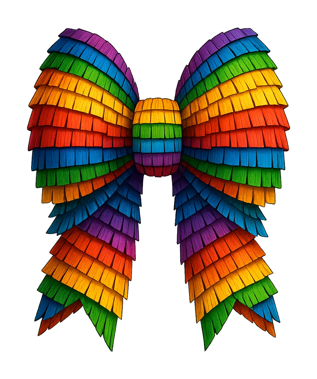 Fringed Bow With Fringe And Rainbow In Black color texture