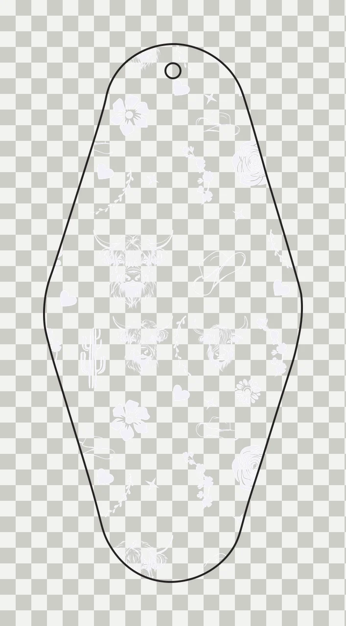 Classic Motel Keychain Cattle Head Western Style Pattern hats transparency and detail preview thumbnail
