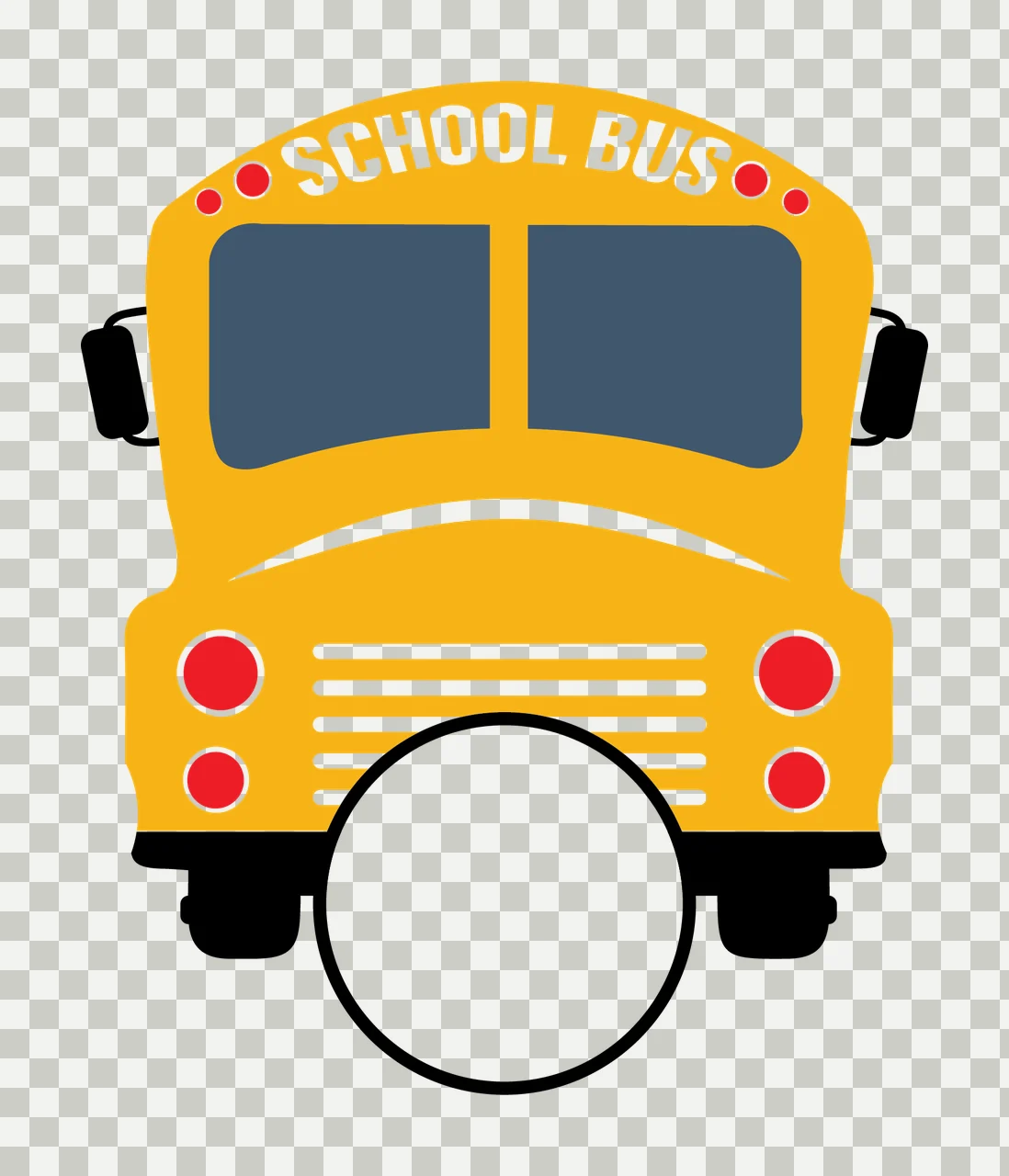 School Bus Stationary With Grille And Headlights transparency and detail preview thumbnail