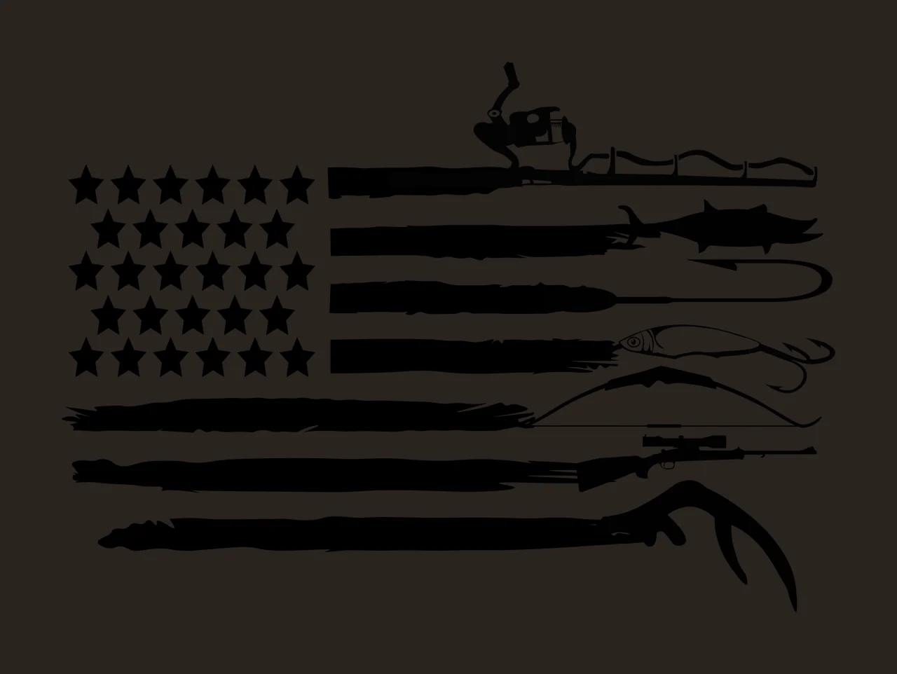 Fishing Hunting And Gear Flag Collage outdoor forming rod fish contrast preview thumbnail