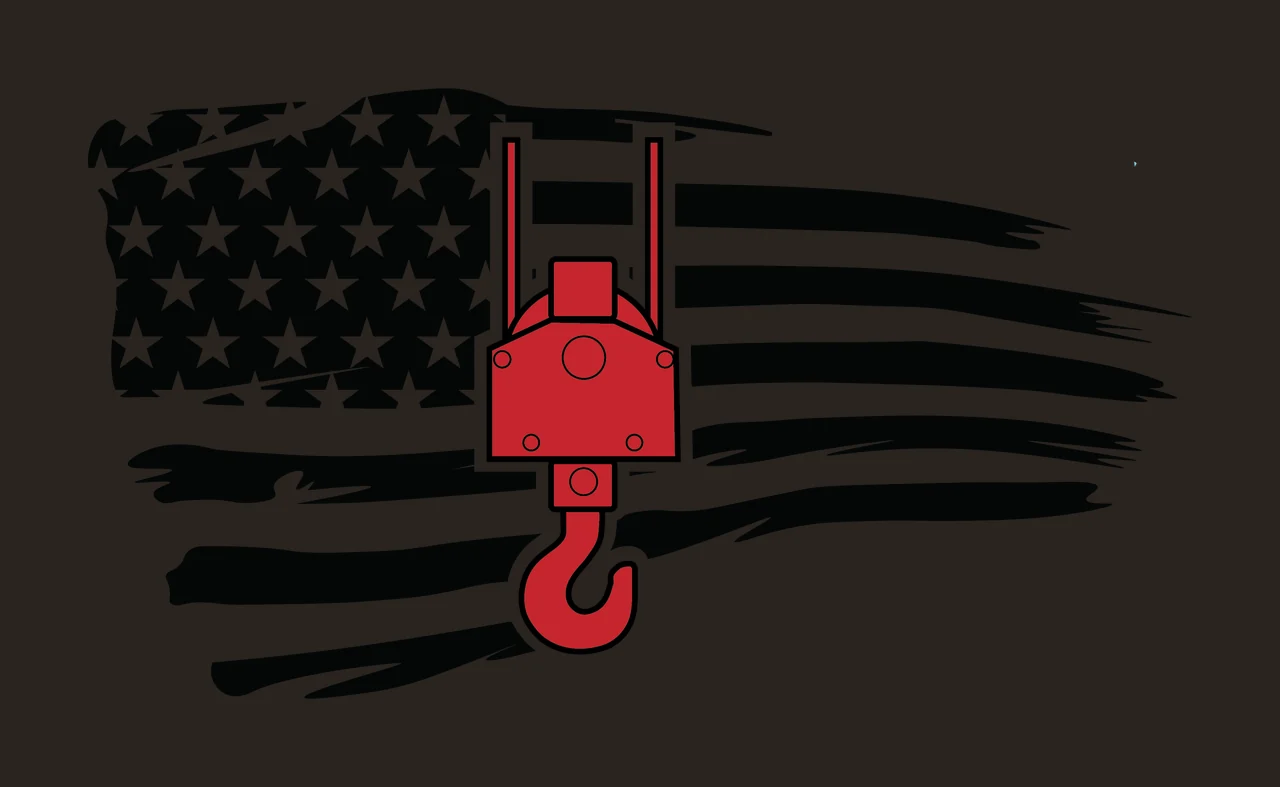 Crane Flag Hook On American Silhouette stars stripes distressed contrast preview thumbnail