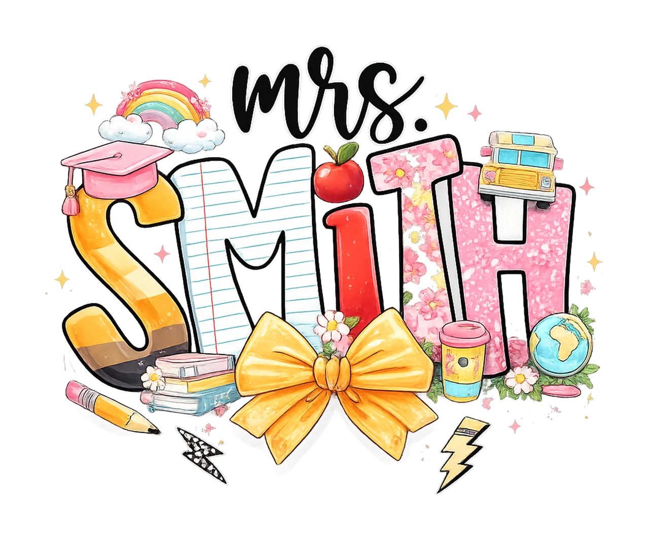 Custom teacher name Retro teacher design Trendy sublimation