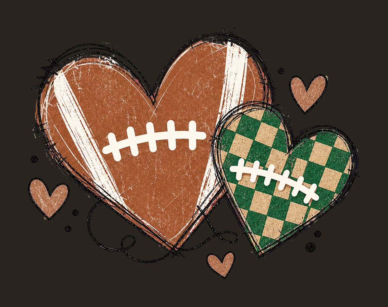 Custom Football Friday Nights Football Heart Variation A contrast preview thumbnail