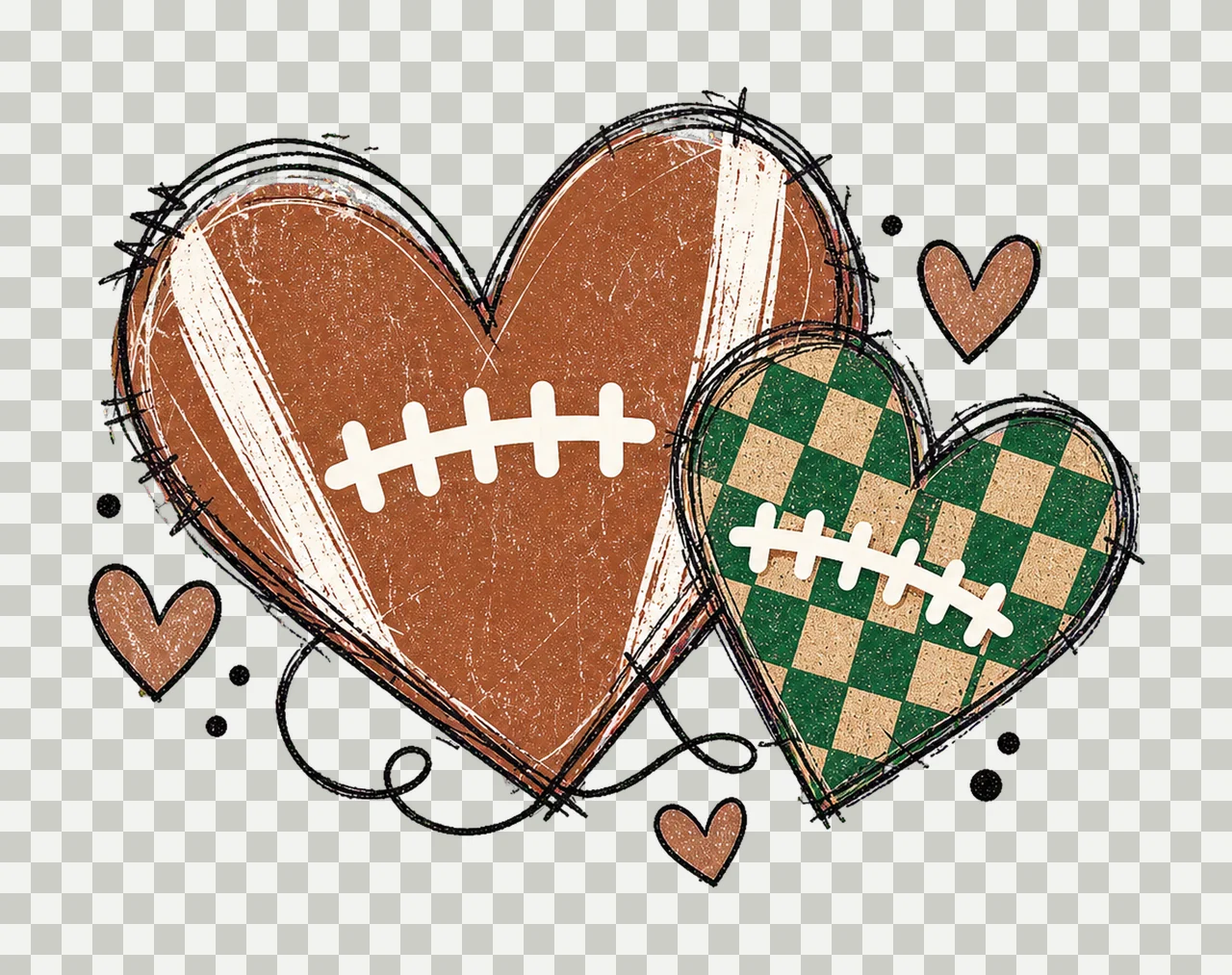 Custom Football Friday Nights Football Heart Variation A transparency and detail preview thumbnail