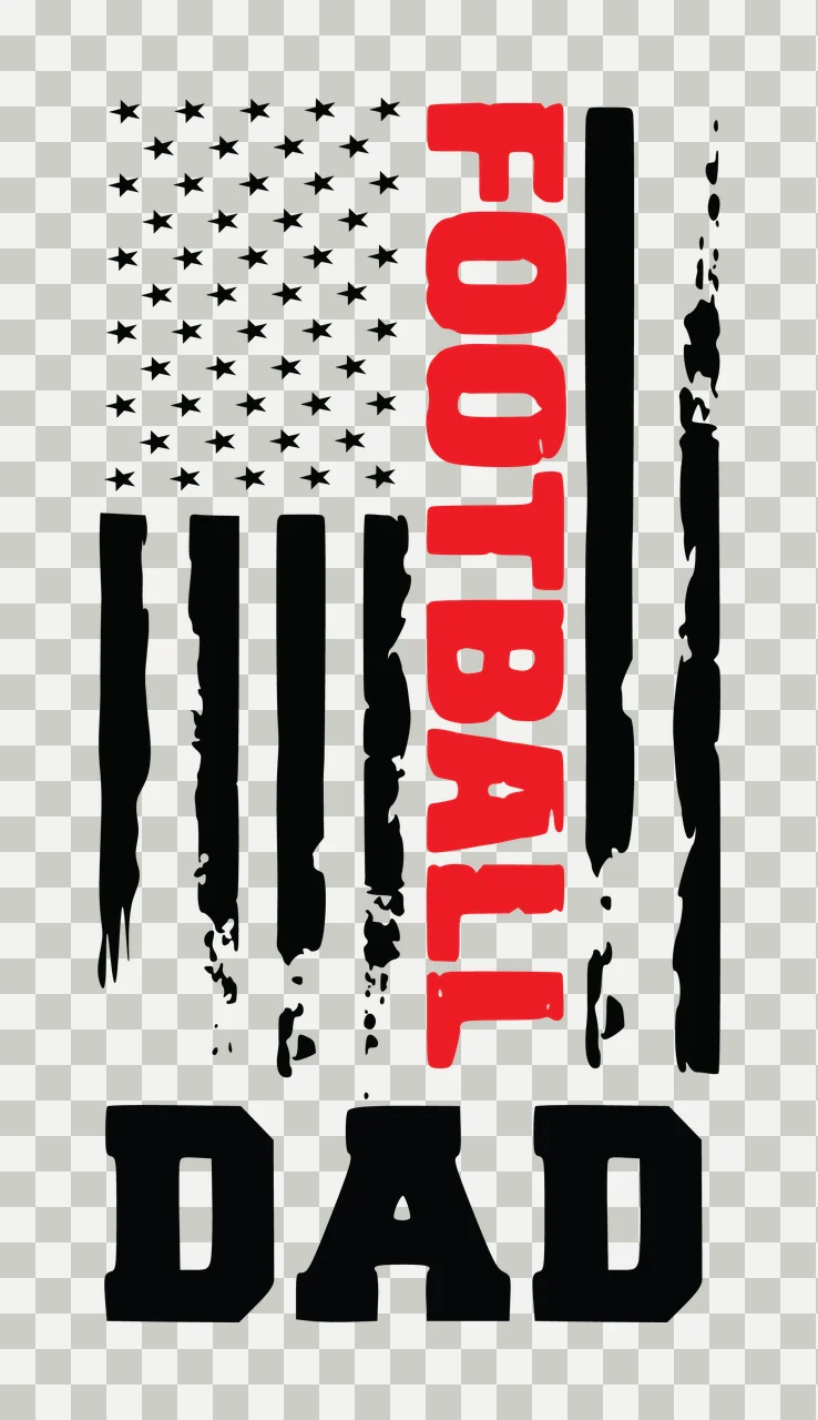 Football Dad American Flag Design distressed stars stripes transparency and detail preview thumbnail