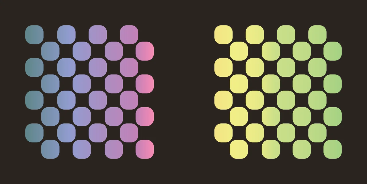Can Glass Wrap Two Symmetric Patterns Of Rounded squares grid contrast preview thumbnail