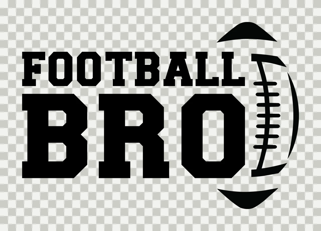 Football Bro Text With Simple Black Outline Graphic phrase transparency and detail preview thumbnail