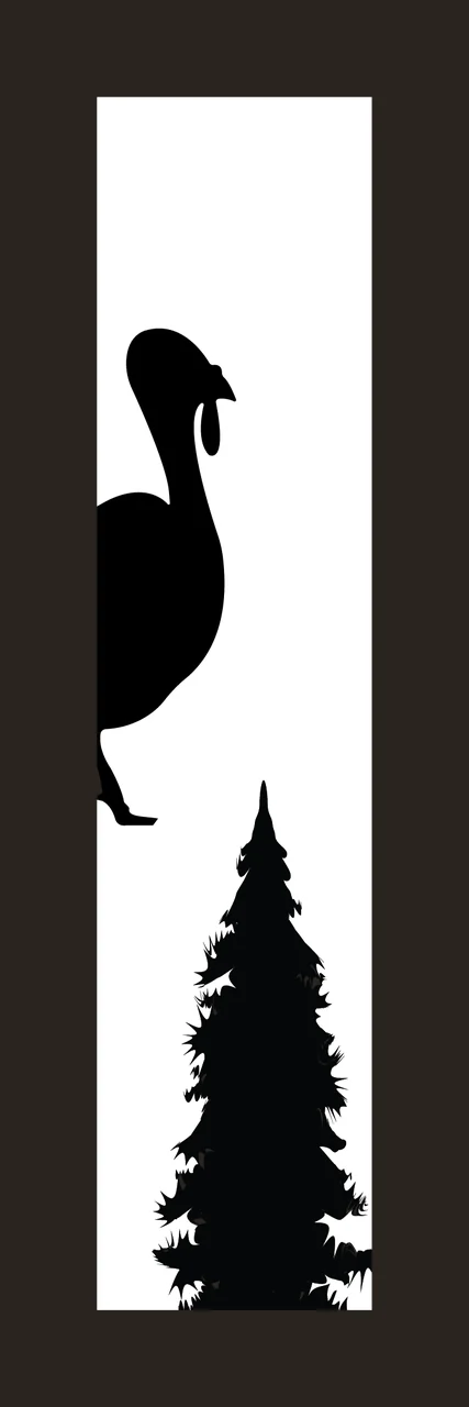 Can Glass Wrap Turkey And Pine Tree Silhouette contrast preview thumbnail