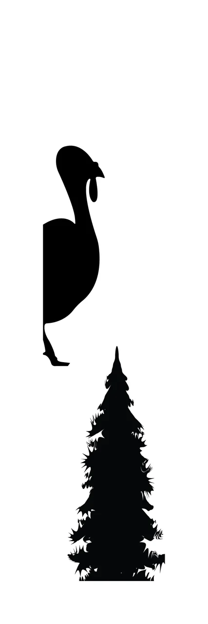 Can Glass Wrap Turkey And Pine Tree Silhouette